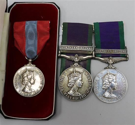 Two Northern Ireland medals and Imperial Service Medal